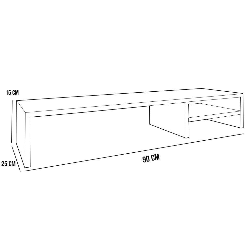 Kit 03 Suportes Para Monitor Stand Home Office Lap 90 Cm L03 Branco - Lyam - 4