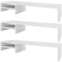 Kit 03 Suportes Para Monitor Stand Home Office Lap 90 Cm L03 Branco - Lyam - 1