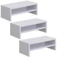 Kit 03 Suportes Para Monitor Stand Home Office Lap 63 Cm L03 Branco - Lyam - 1