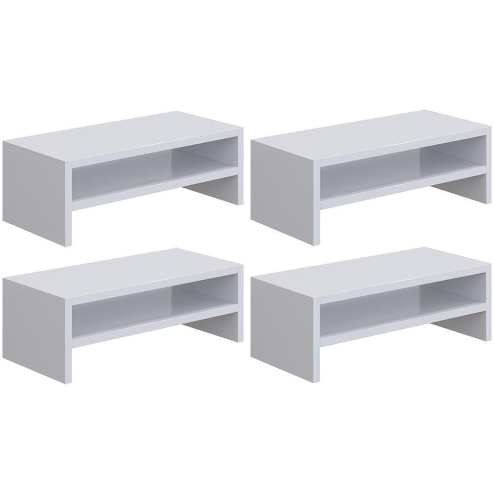 Kit 04 Suportes Para Monitor Stand Home Office Lap 63 Cm L03 Branco - Lyam - 1