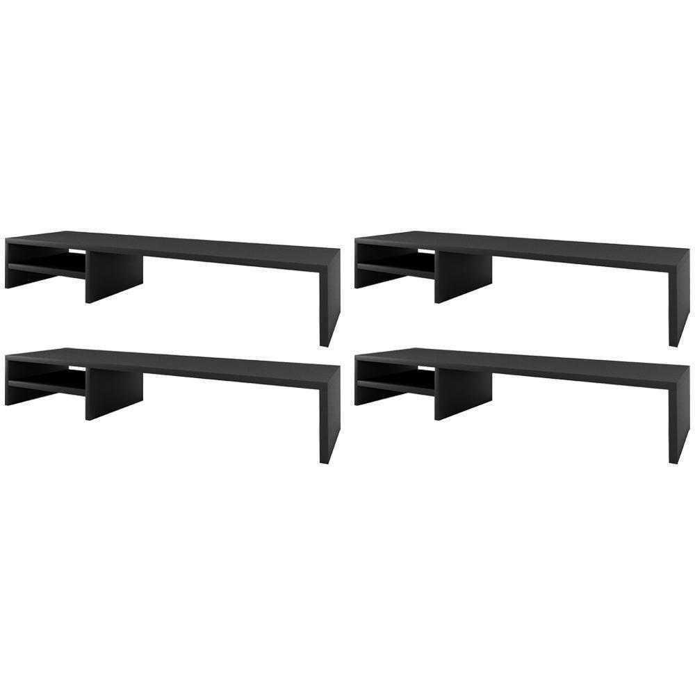 Kit 04 Suportes Para Monitor Stand Home Office Lap 90 Cm L03 Preto - Lyam - 1