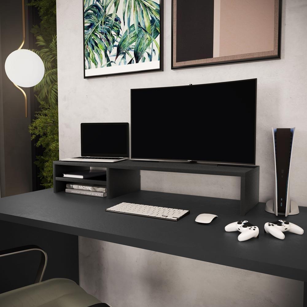 Kit 04 Suportes Para Monitor Stand Home Office Lap 90 Cm L03 Preto - Lyam - 8