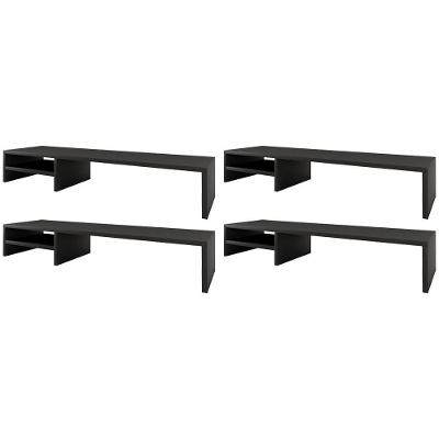 Kit 04 Suportes Para Monitor Stand Home Office Lap 90 Cm L03 Preto - Lyam