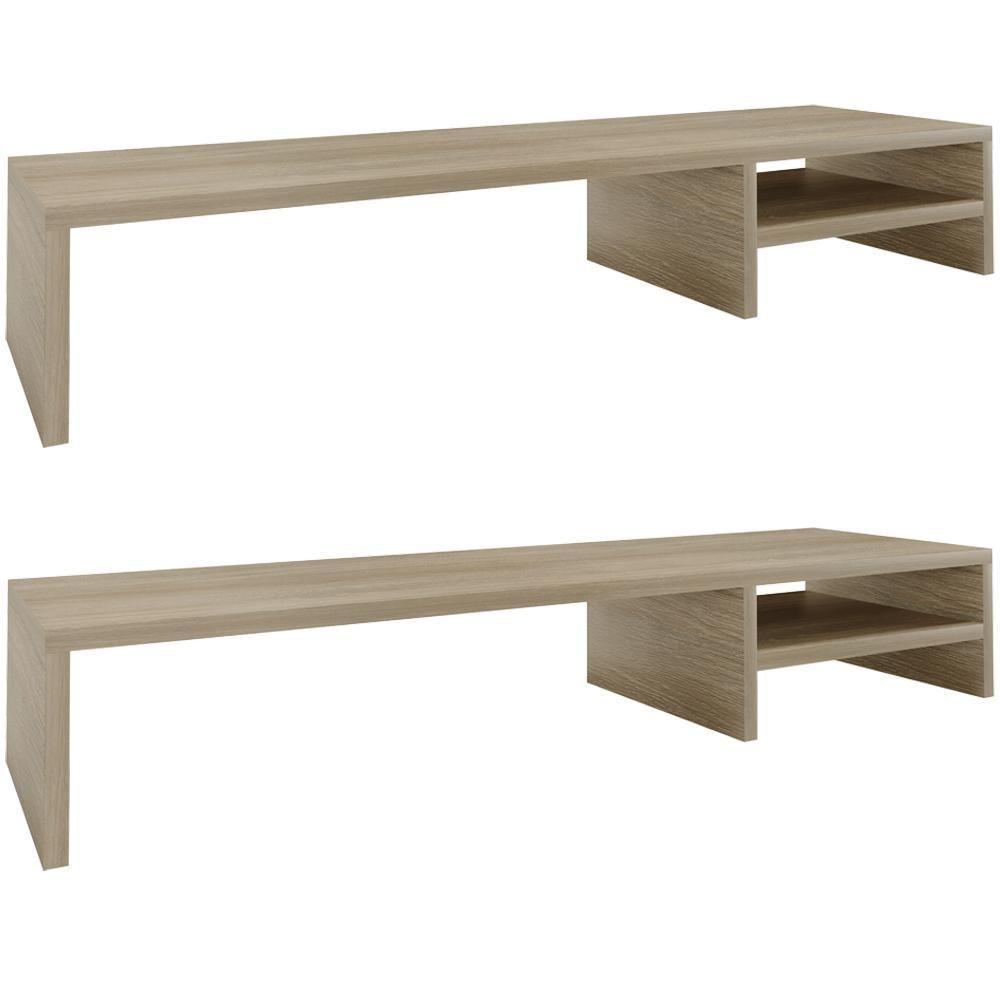 Kit 02 Suportes Para Monitor Stand Home Office Lap 90 Cm L03 Amadeirado - Lyam - 1