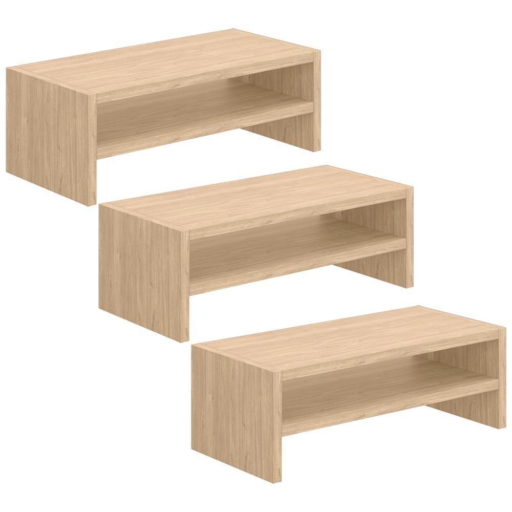 Kit 03 Suportes Para Monitor Stand Home Office Lap 63 Cm L03 Amadeirado - Lyam - 1