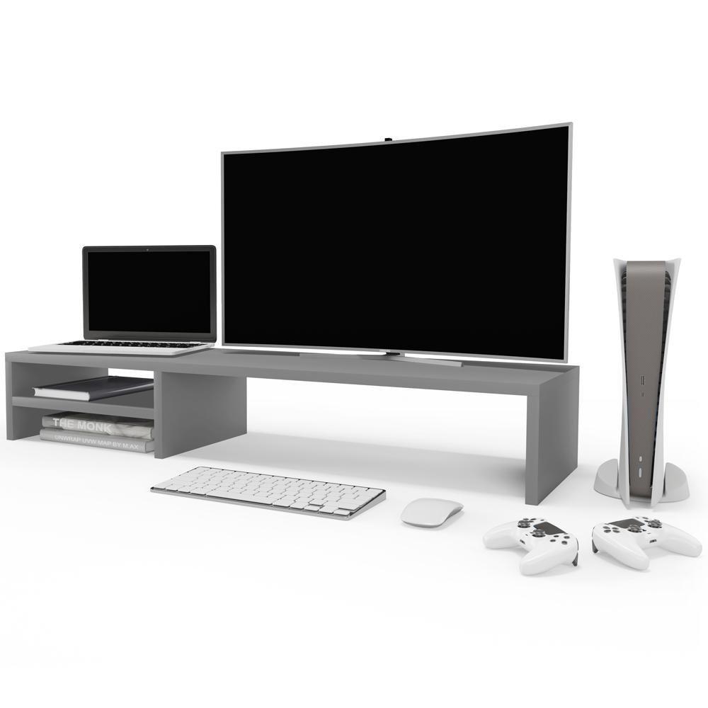 Kit 04 Suportes Para Monitor Stand Home Office Lap 90 Cm L03 Cinza - Lyam - 7