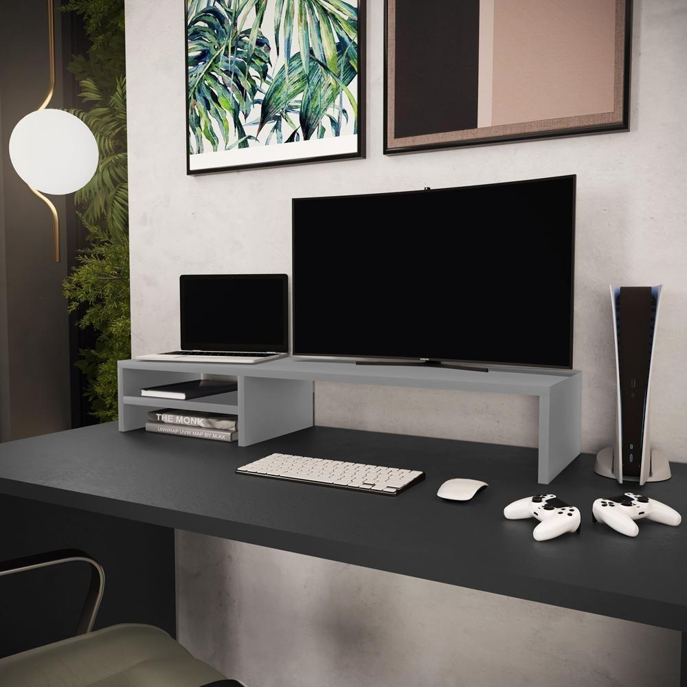 Kit 04 Suportes Para Monitor Stand Home Office Lap 90 Cm L03 Cinza - Lyam - 8