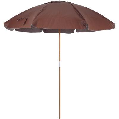 Guarda Sol 2,40 Metros Marrom Em Bagum Caiobá Alumínio Com Vareta De Fibra Bel