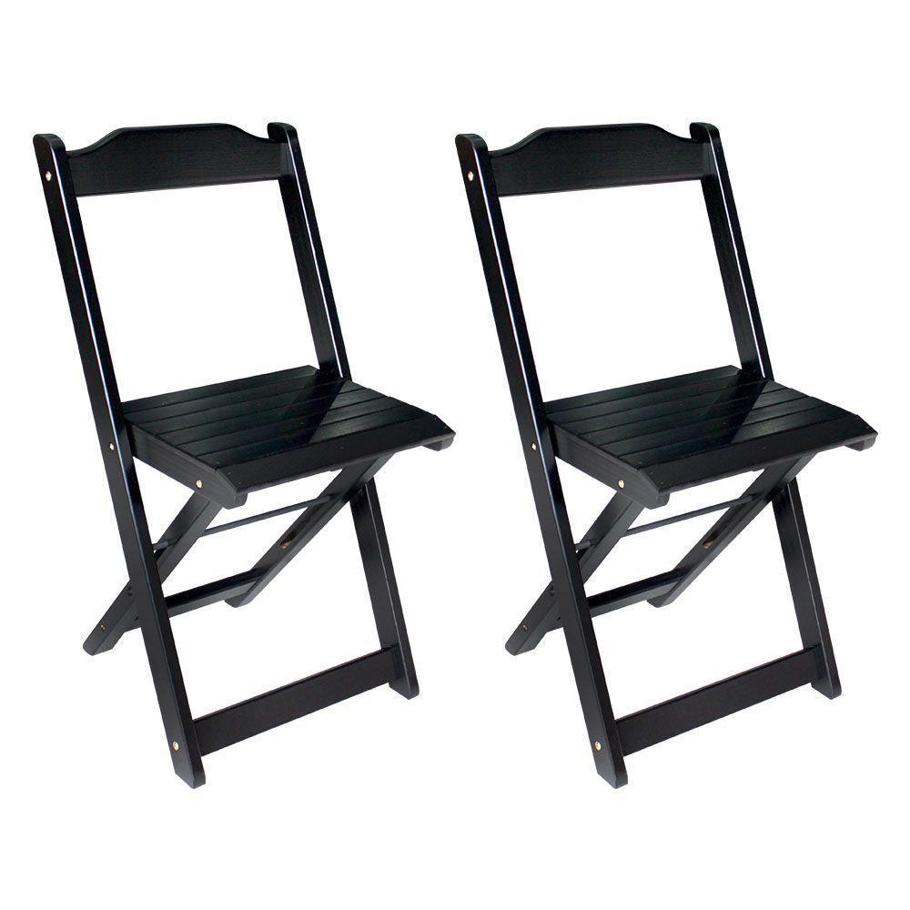 Conjunto De Mesa 60x60 E Mesa Decor Com 2 Cadeiras Tarimatã - Preto - Cor: Preto - 5