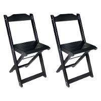 Conjunto De Mesa 60x60 E Mesa Decor Com 2 Cadeiras Tarimatã - Preto - Cor: Preto - 5