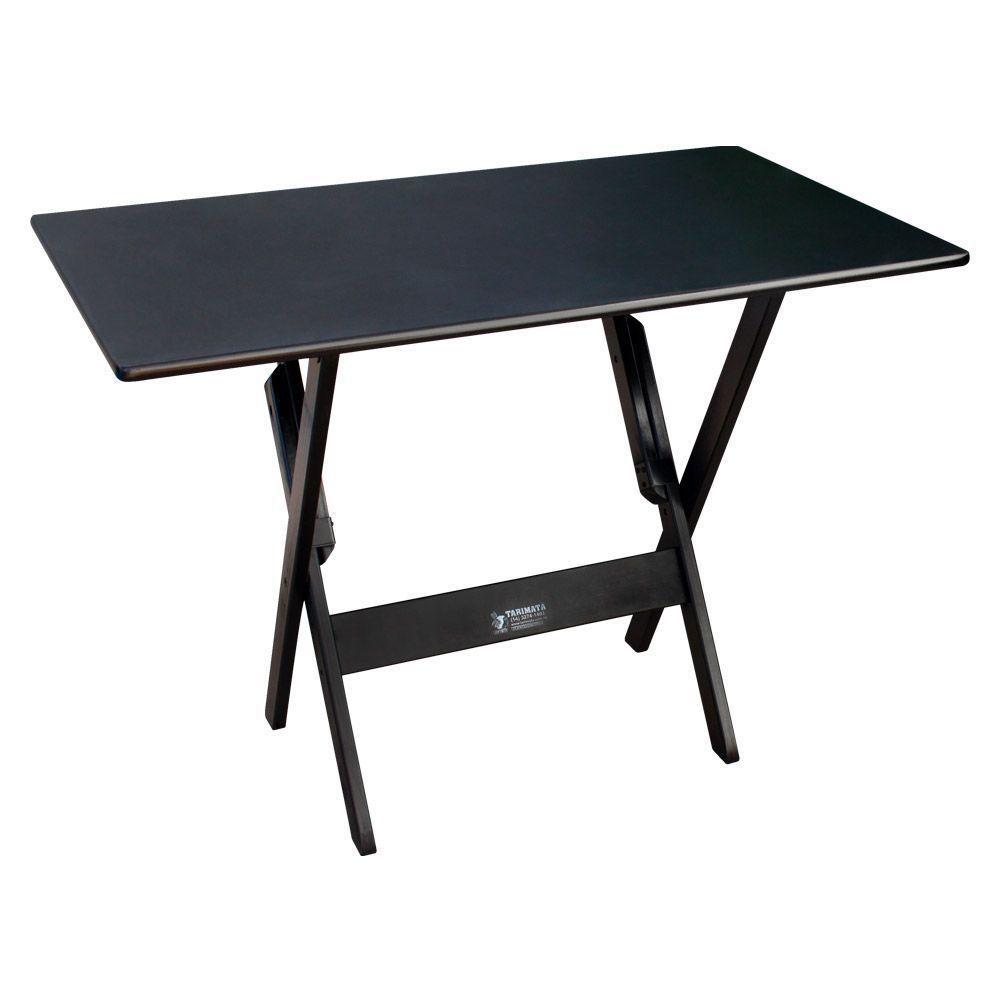 Conjunto Com Jogo De Mesa Dobravel 70x110 Com 2 Cadeiras Preto - Tarimata - Cor: Marrom - 6