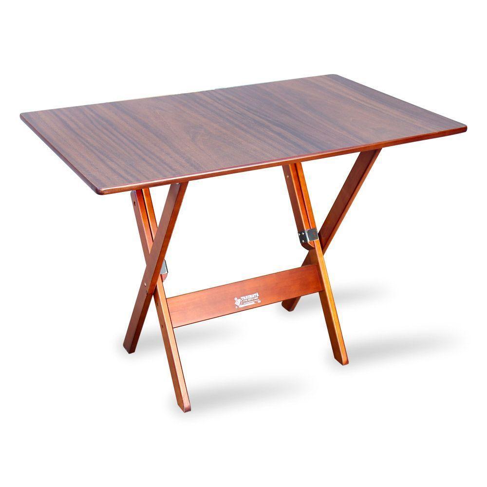 Conjunto Com Jogo De Mesa Dobravel 70x110 Com 2 Cadeiras Imbuia - Tarimata - Cor: Marrom - 5
