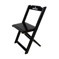 Conjunto Mesa Dobrável Madeira 70x70 Com 4 Cadeiras Personalizada Hei Preta - Cor: Preto - 5