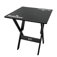Conjunto Mesa Dobrável 60x60 Com 4 Cadeiras De Madeira Personalizada Hei Preta - Cor: Preto