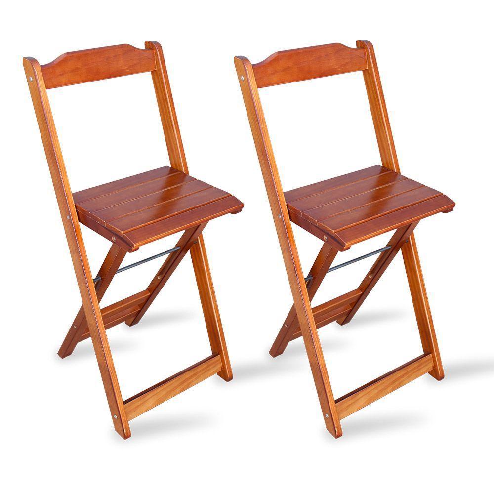 Conjunto Dobrável Bistrô Imbuia De Mesa Com 2 Cadeiras - Cor: Marrom - 5