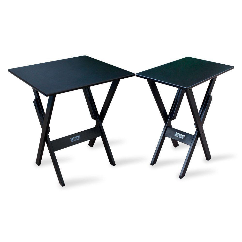 Conjunto De Mesa Dobrável 70x70 Com 4 Cadeiras Com Mesa Aparador Bar Restaurante - Preto - 5