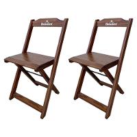 Kit 2 Cadeiras Dobráveis Madeira Personalizada Hei Imbuia Marrom - 1