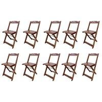 Kit 10 Cadeiras Dobráveis Madeira Personalizada Jack Imbuia - Cor: Marrom - 1