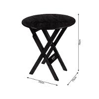 Kit 8 Conjuntos Mesa Redondo 70cm Dobrável Com 4 Cadeiras Em Madeira Maciça - Preto - Preto - 3