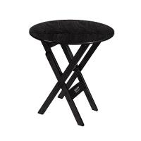 Kit 8 Conjuntos Mesa Redondo 70cm Dobrável Com 4 Cadeiras Em Madeira Maciça - Preto - Preto - 5