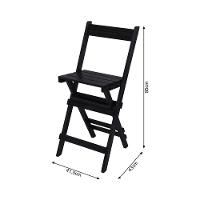 Kit 4 Conjuntos Mesa Bistrô Bar Dobrável Com 4 Cadeiras Em Madeira Maciça - Preto - Preto - 2