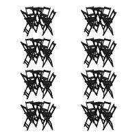 Kit 8 Conjuntos Mesa Bistrô Bar Dobrável Com 4 Cadeiras Em Madeira Maciça - Preto - Preto - 1