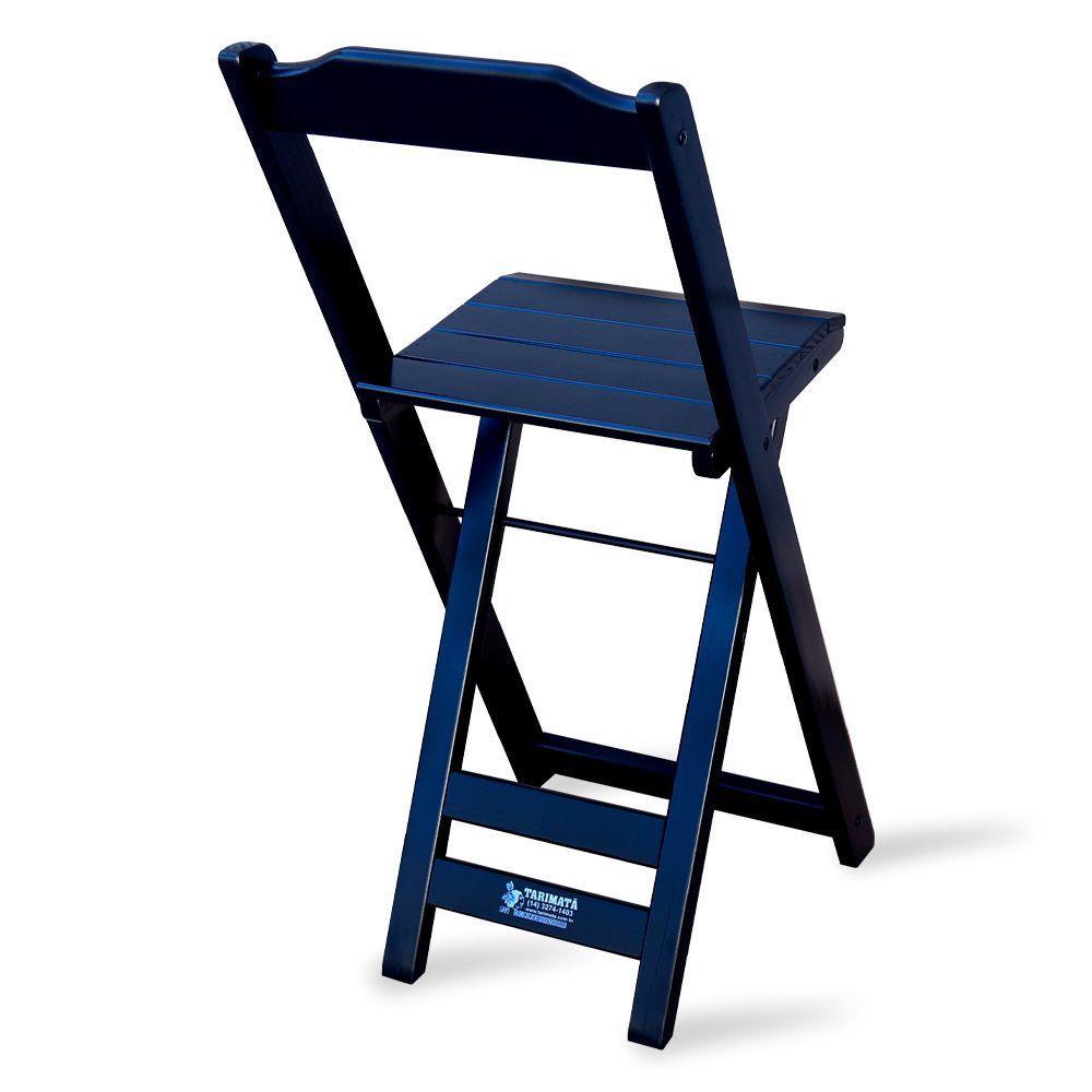 Kit 4 Cadeiras Bistrô Dobrável Madeira Preta - Cor: Preto - 3