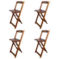 Kit 4 Banquetas Bistrô Dobrável Madeira Personalizada Jack Imbuia - Cor: Marrom - 1