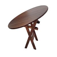 Kit 3 Mesas Dobráveis De Madeira Redonda 90cm Imbuia - Cor: Marrom