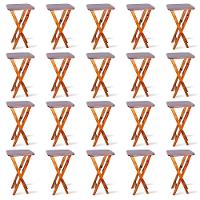 Kit 20 Mesas Bistrô Dobrável Madeira Padrão Imbuia - Cor: Marrom - 1