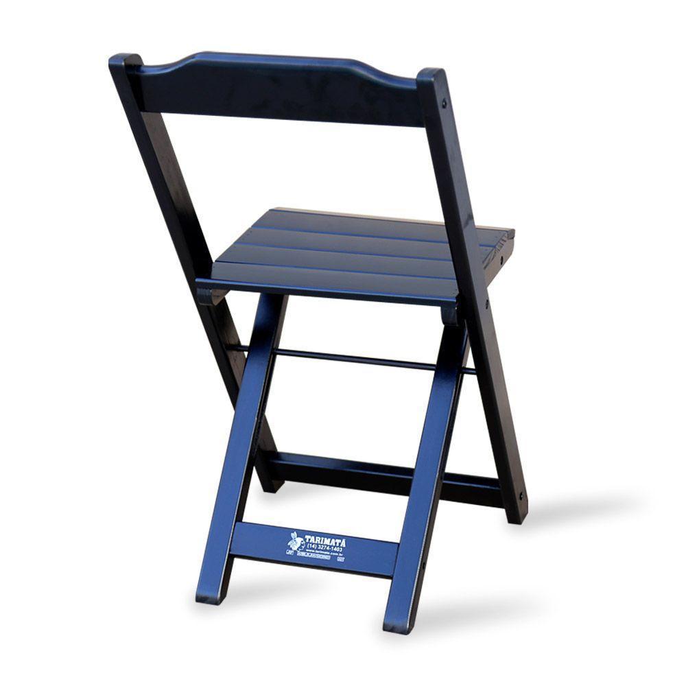 Kit 20 Cadeiras Dobrável Madeira Preta - Cor: Preto - 3