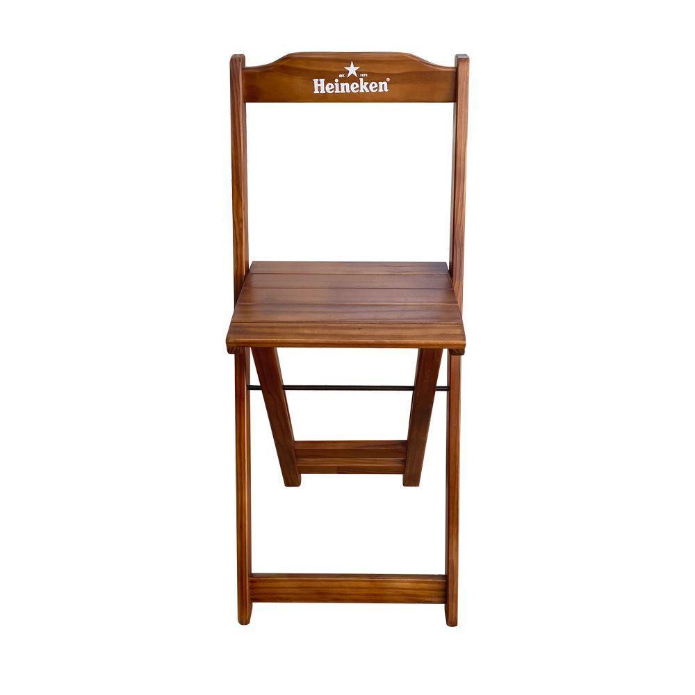 Kit 3 Banquetas Bistrô Dobrável Madeira Personalizada Hei Imbuia - Cor: Marrom - 4