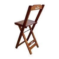 Kit 3 Banquetas Bistrô Dobrável Madeira Personalizada Hei Imbuia - Cor: Marrom - 3