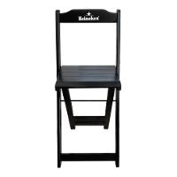 Kit 3 Banquetas Bistrô Dobrável Madeira Personalizada Hei Preta - Cor: Preto