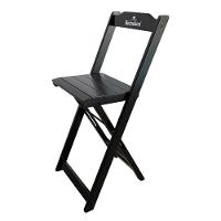 Kit 3 Banquetas Bistrô Dobrável Madeira Personalizada Hei Preta - Cor: Preto - 5