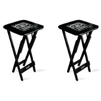 Kit 2 Mesas Bistrô Dobrável Jack Daniel's Madeira Preta - Cor: Preto - 1