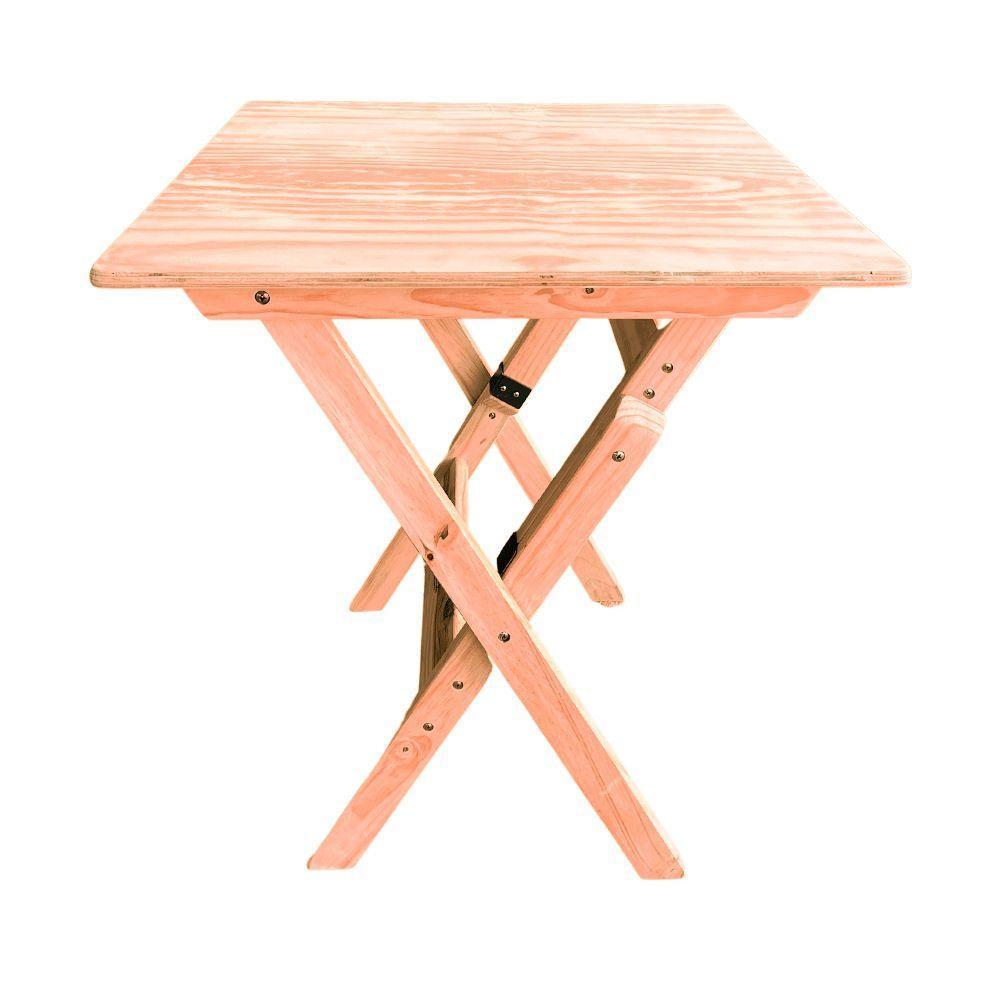 Kit 6 Conjuntos Mesa Dobrável Para Bar E Restaurante 60x60cm Com 2 Cadeiras Em Madeira Maciça - Cru - Bege - 5