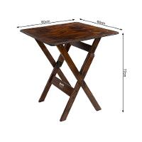 Kit 6 Conjuntos Mesa Dobrável Para Bar E Restaurante 60x60cm Com 2 Cadeiras Em Madeira Maciça - Imbu - Marrom - 3