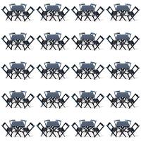 Kit De 20 Conjuntos De Mesa Dobrável 60x60 Com 4 Cadeiras Preto - 1
