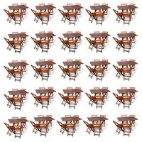 Kit De 20 Conjuntos De Mesa Dobrável 70x110 Com 4 Cadeiras Imbuia - Cor: Marrom - 1