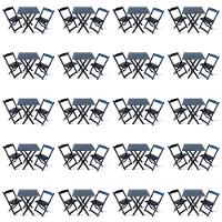 Kit De 20 Conjuntos De Mesa Dobrável 70x70 Com 2 Cadeiras Preto - Cor: Preto - 1