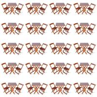 Kit De 20 Conjuntos De Mesa Dobrável 70x70 Com 2 Cadeiras Imbuia - Cor: Marrom - 1