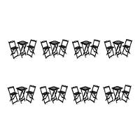 Kit 8 Conjuntos De Mesa Bistrô Dobrável Jack Daniel's Com 2 Banquetas De Madeira Preta - Cor: Preto - 1