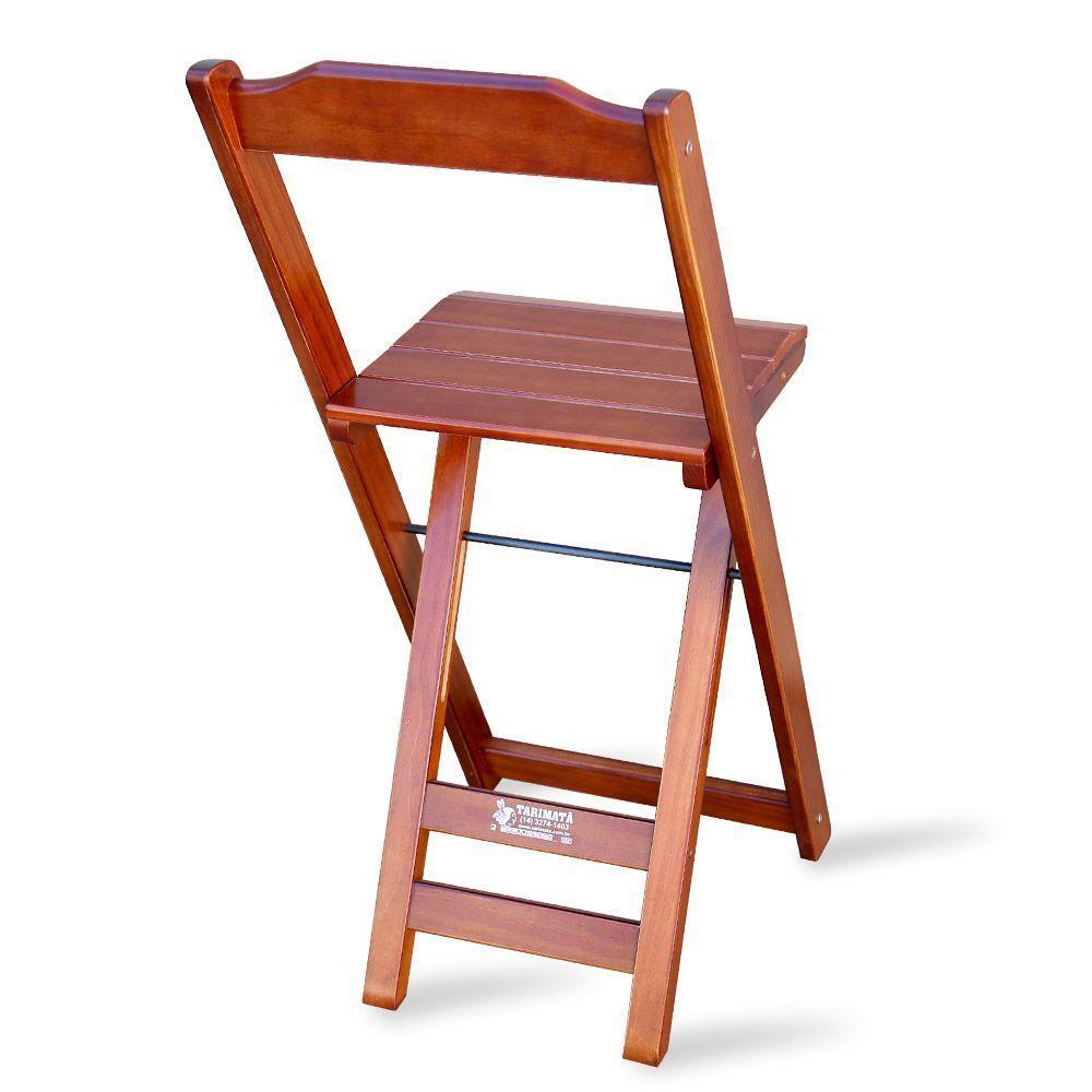 Kit 8 Cadeiras Bistro Dobravel Madeira Padrao Imbuia - Tarimata - Cor: Marrom - 3