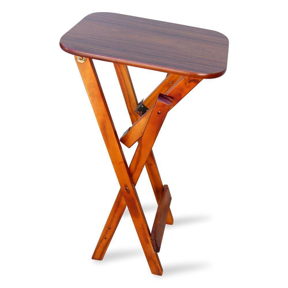 Kit 6 Mesas Bistrô Dobrável Madeira Padrão Imbuia - Cor: Marrom - 4