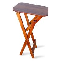 Kit 6 Mesas Bistrô Dobrável Madeira Padrão Imbuia - Cor: Marrom