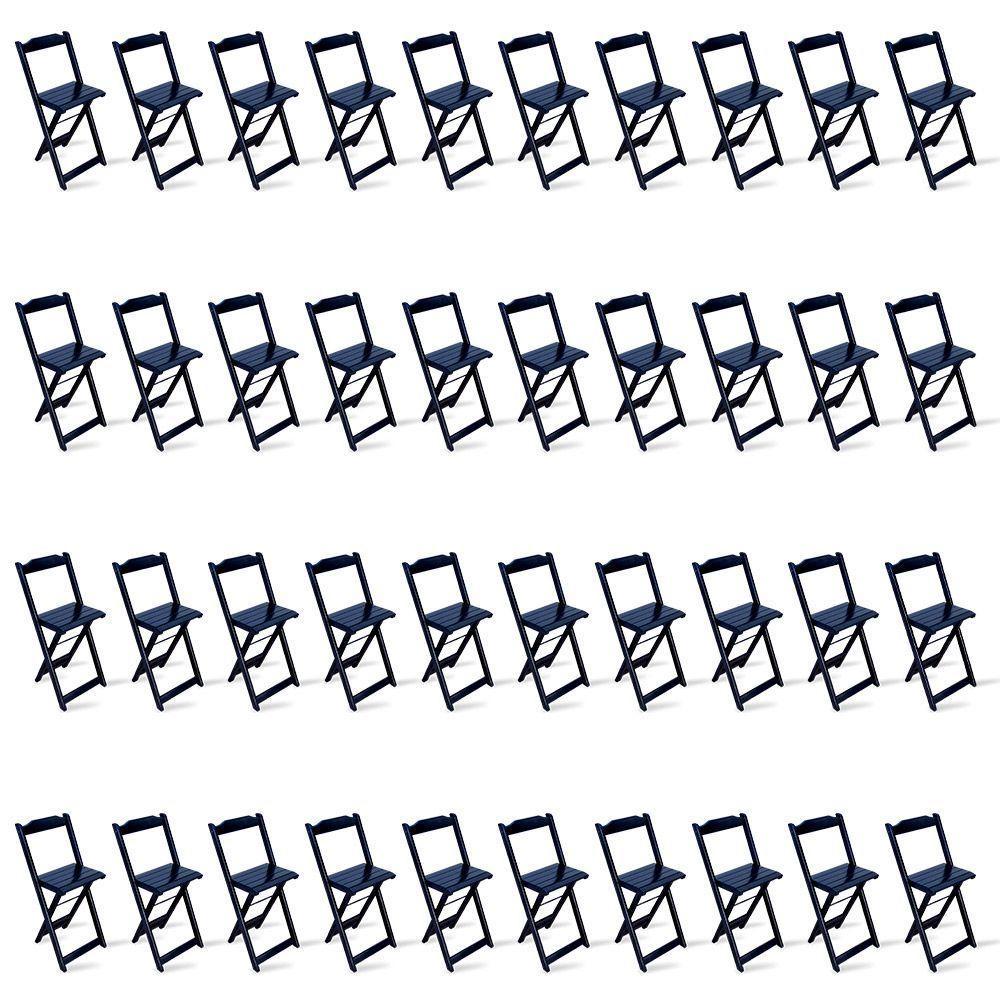 Kit De 20 Conjuntos Dobrável Bistrô Preto De Mesa Com 2 Cadeiras - Cor: Marrom - 6