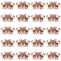Kit De 20 Conjuntos De Mesa Dobrável 70x70 Com 4 Cadeiras Imbuia Marrom - 1