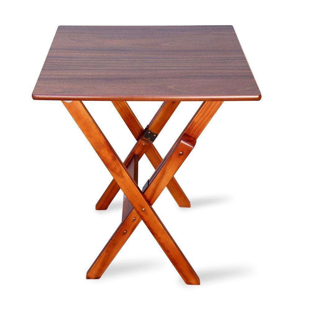 Mesa Dobrável Madeira 70x70 Padrão Imbuia - Cor: Marrom - 5