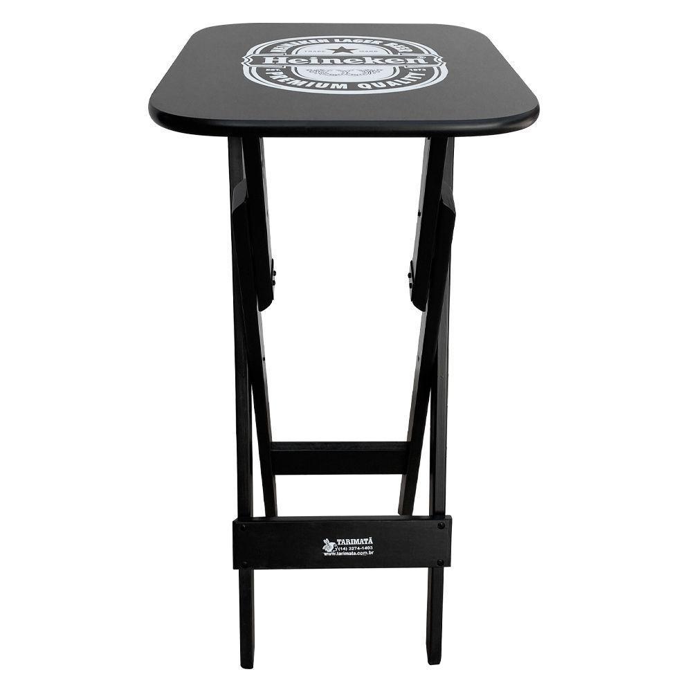 Mesa Bistrô Dobrável Madeira Personalizada Hei Preta - Cor: Preto - 3